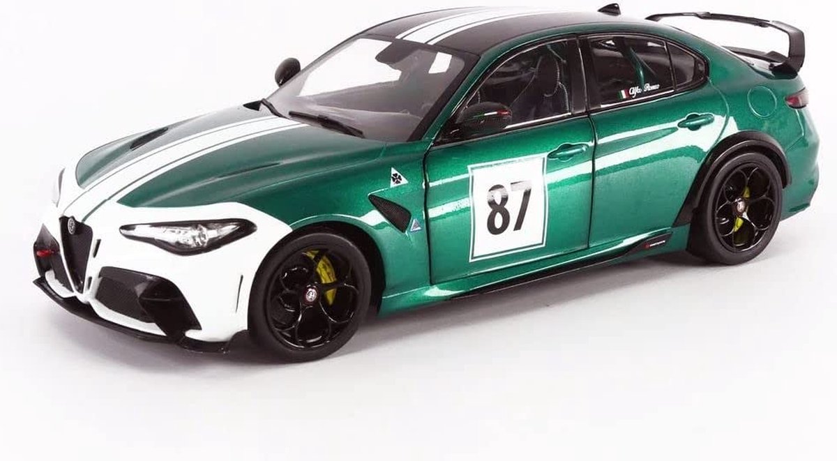 Alfa Romeo Giulia GTA M No. 87 (Groen) (27cm) 1/18 Solido {Modelauto - Schaalmodel - Model auto - Miniatuurauto}